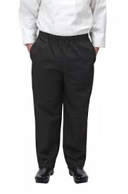 Pantalón negro con rayas blancas cocinero cinturilla con cordón